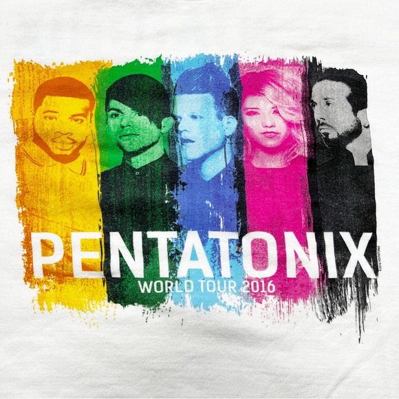 Pentatonix World Tour 2016 Pop Band Graphic T-Shirt White Unisex Sz M - Picture 3 of 6